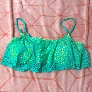 Turquoise Cut-Out Bikini Top